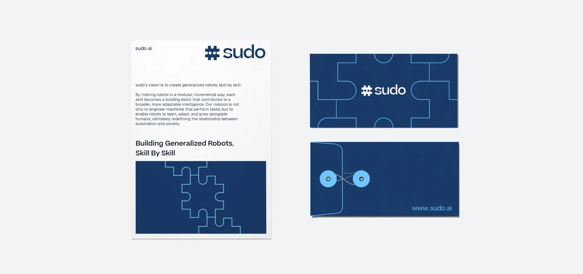 Sudo stationery mockup showing the identity across a letterhead and cards